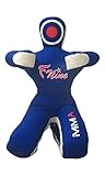 dummy mma  MMA Dummy Judo Punching UNFILLED Bag - Sitting Position Hands On Front Grappling Dummy (Blue Canvas, 70\")