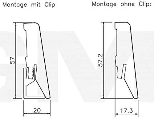 Sockelleiste Leiste Mega-Profil-58 (20x58x2500 mm) MDF weiß foliert - 3
