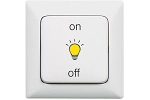 VERKAUFLADE BY CHR/SU Autocollant symbole lumière on off (RMP13/1) (jaune - noir sur film transparent, 1,9 cm)