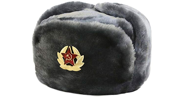 Russo Sovietico Esercito Pelliccia Militare Cosacco Ushanka Cappello Grigio  : Amazon.it: Abbigliamento