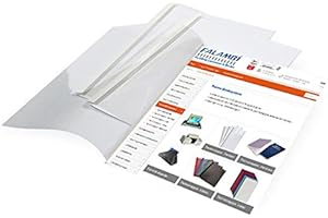 FALAMBI 10 Thermobindemappen 1,5 mm, DIN A4, weiß/transparent, Auswahl 1,5-50,0 mm (weiß glänzend / 1.5 mm)