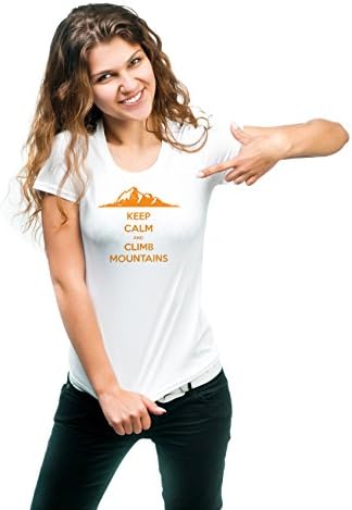 Keep Calm and Climb Mountains, Girl - Woman Sport 180g. Premium Quality Fast Drying (XXL)