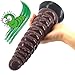 Produktbild Realistischer Dildo mit starkem Saugnapf, übergroßes 25 cm (9,84 Zoll) Caterpillar-Hautsimulations-Massagestäbchen G-Punkt-Stimulationssilikon-Analplug; Echter Dong Anal Plug Penis Replica,Brown