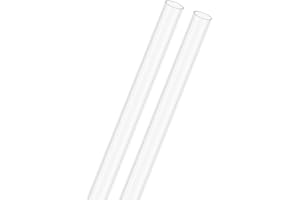 M METERXITY 2-Pack Clear Plastic Tube, 5mm[0.2"] ID x 6mm[0.24"] OD High Impact Rigid Polycarbonate Round Pipes for Water Plumbing/Lighting/Aquariums/Models, Plastic Tubing [305mm/12IN]