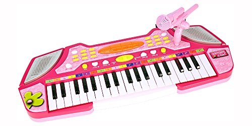Preisvergleich Produktbild Bontempi – 123771 – Musikinstrument – Tastatur elektronische Rosa 37 Tasten mit Mikrofon