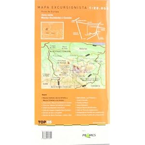 Mapa picos de Europa - macizo central - macizo oriental 1:25000 (Top 25 (prames))