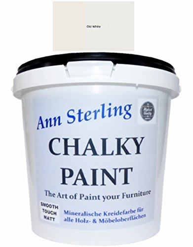 Ann Sterling Kreidefarbe Shabby Chic Farbe: Chalky Oldwhite / Altweiß 1,5Kg. / 1 Liter Lack Chalky Paint