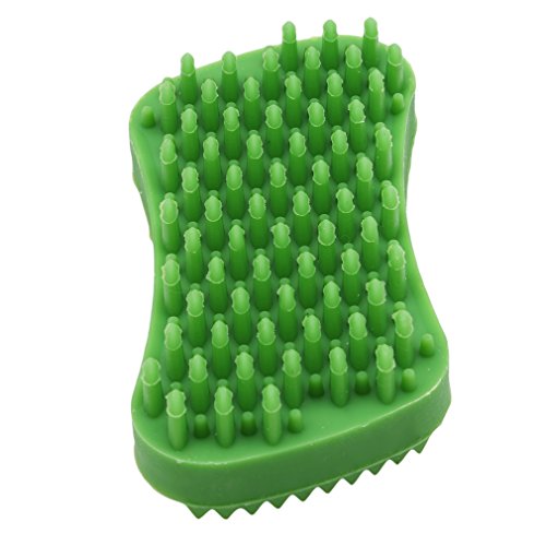 LnLyin Solid Color Dog Grooming Bath Brush Silicone Pet Bath Cat Bath Brush Cleaning Rubber Silicone Pet Massage Comb,Green,One Size