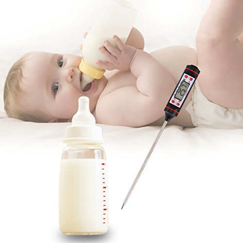 Demiawaking Digital LCD Haushaltsthermometer, Kochthermometer, Küchenthermometer, Einstichthermometer, sofort lesen, lange Sonde, Korrosionsschutz, ideale für Braten, Kochen, Grillen/BBQ, Backen, Baby-Ernährung usw - 3