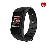 LIDIWEE Fitness Armband, Wasserdicht IP67 Fitness Tracker Aktivitätstracker Uhr mit Schrittzähler Kalorienzähler Uhr Pulsuhren für iPhone Android Handy (Schwarz)