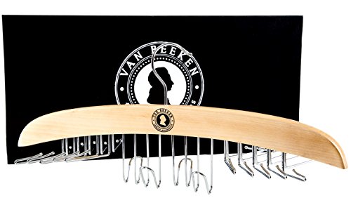 Hochwertiger Krawattenhalter aus Holz für 24 Krawatten – Krawattenbügel zur Krawatten-Aufbewahrung | VAN BEEKEN Krawattenbügel - 2