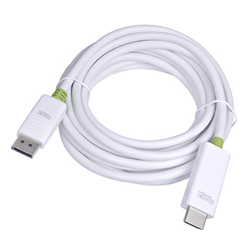 MutecPower 2 Stück von 5 meter DisplayPort (DP) männlich auf HDMI männlich Kabel – 4K Ultra HD – Weiß – 5m Mit 2 Kabelbinder - 3