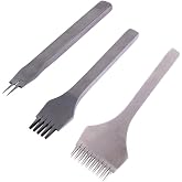 SRTfootcare Fransız Tarzı &Ccedil;apraz &Ccedil;atal Deri Zımbası (Krom, 3,38 mm)