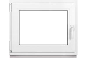 Framex Finestra in Plastica Bianca Larghezza x Altezza 70 x 50 cm (700 x 500 mm) Doppi Vetri (32 mm), Anta-Ribalta, Girevole DIN Sinistra – Premium