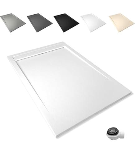 Plato De Ducha Acrílico Reforzado Cm H 5,5 X 80 X 120 Blanco Con Desagüe Cromado