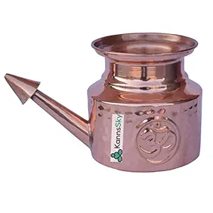 KannsSky Copper Neti Pot with Om Design, 500 ml