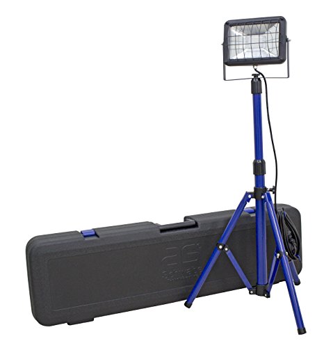 as - Schwabe Chip-LED-Strahler 30 W auf Stativ mit Transport-Koffer, IP 65 Baustrahler für Aussen und Baustelle, Blau a_plus, 1 Stück, 46404