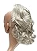 SWEET SHORT CURLY PONY TAIL HAIR EXTENSION, (CLAW GRIP) (21 Silver Grey Mix)