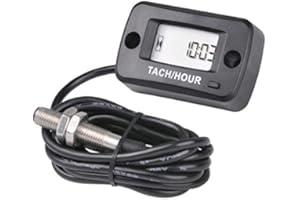 NInE-ROnG Magnetic Detact Digital Tachometer User Shutdown Newly Adjustable JOB Programmable Maintenance Interval Waterproof Design for Lawn Mower Generators All Engine Types