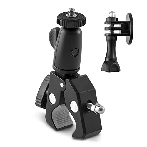 kwmobile Support Guidon v  lo Moto - Pied avec Rotation 360   pour cam  ra vid  o Appareil Photo - Fixation Pince - pour par ex  Nikon Canon Samsung Fujifilm