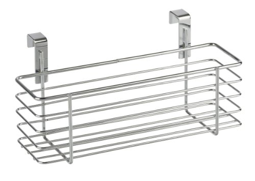 WENKO 2344100 Einhängekorb Slim, verchromtes Metall, 24 x 11.5 x 10 cm, Chrom - 5
