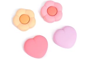 DLseego Cute Thumb Grips Caps Compatible avec la Switch/Switch Lite Joycon, 4PCS Manette Analogique en Silicone Souple pour Contrôleur Switch OLED,Rose&Jaune