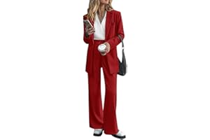 SHOWNICER showincer Completo Donna Tailleur Pantalone Curvy Completo Pantaloni e Giacca Tuta Due Pezzi Ufficio e Lavoro Blazer Tuta Tinta Unita Slim Fit Completo Tailleur da Cerimonia