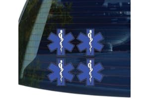 TP JINTORA Adesivi Auto con stella della vita, 4 fogli, EMT - Adesivi per Auto autoadesivi - tuning esterni - Sticker Decorativi Resistenti all’Acqua per Carrozzeria Finestrini