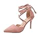 Produktbild Elecenty Sandalen Damen Schuhe,Schuh Sommerschuhe Shoes Sandaletten Frauen Wildleder High Heels Hoch Absatz Niet Badesandalette Pumps Elegante Knöchelriemchen Strandschuhe Elegant (37, Rosa)