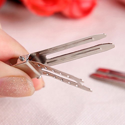 ROSENICE 50 Stück Abteilklammern Haar Clip Haarspange Haarklammer (Silber) - 4