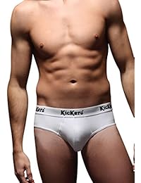 6 pares para hombre de algodón Kickers ricos escritos de poca altura (Calzoncillos cadera), 4 tamaños blancos (XL 39-41" cintura)