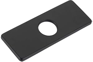 Gdfnmogo Plaque de robinet en acier inoxydable, couvercle de trou de base de robinet, plaque de pont rectangulaire pour robinets à trou unique (noir)