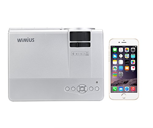 Mini Beamer HD, Video Projektor LCD Tragbarer Videoprojektor LED Projector Multimedia Heimkino mit HDMI Kabel unterstützt AV/ VGA/ USB/ SD/ HDMI WIMIUS(T3 Silber) - 3