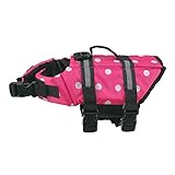 Chaleco salvavidas ajustable para perros, diseñado con una tira de agarre superior para un fácil rescate a mano o con un gancho de barco en el agua.