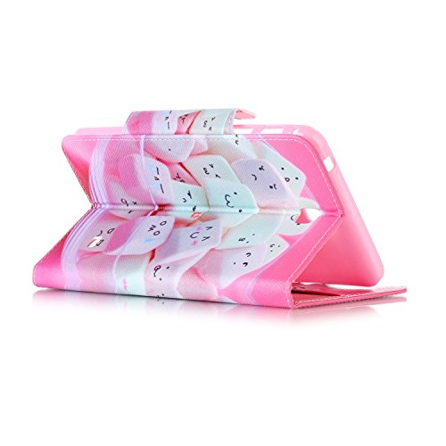 für Samsung Galaxy Tab 4 7.0 Hülle Leder Emoji Zuckerwatte Muster,SKYXD [Auto Schlaf/Wach Funktion] PU Folio Klappbar Schutzhülle [Standfunktion/Brieftasche Kartenfach/Magnet] Klapphülle mit [Katze Handyanhänger + Eingabestift] 3 in 1 Zubehör Handy Tasche Etui for Samsung Galaxy Tab 4 7.0 Zoll T230 T231 T235 Bookstyle Flip Case Leather Cover With [Stylus and Dust Plug] - 5