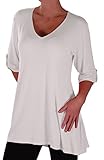 EyeCatch Plus - Shellie Womens Casual V Neck Tunic Plus Size Ladies Flared Long Top