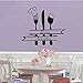 Produktbild Click to open expanded view 47X43cm French Bon Appetit Quote Wall Sticker Kitchen Cutlery Chef Hat Home Decor Wall Decals Art Murals