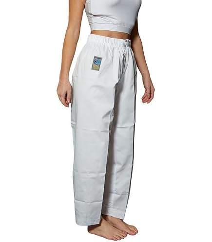 Malino Pantaloni Da Karate 7oz In Policotone Per Uomo – Uniforme Da Allenamento Per Arti Marziali, Bianco, Vestibilità Regolabile Con Elastico E Cordino - 2
