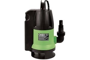 Oxeo Pompe vide cave flotteur integré - Pompe d'évacuation eaux chargées - 550W - H refoulement 7m - Pompe à eau immergé automatique, Noir, polypropylène