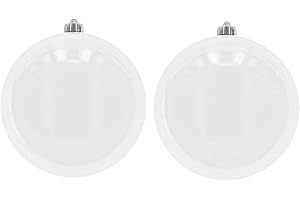 MIK FUNSHOPPING Palline di Natale XXL, per esterni, resistenti al gelo e agli agenti atmosferici (sfera Ø 15 cm, 2 pezzi, bianco)