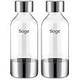 Sage - The InFizz Bottles 0.6L, Compatible with The InFizz Fusion Home Soda Maker - 2 Pack, Brushed Stainless Steel