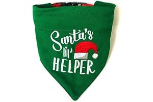 That Dog In Tuxedo Christmas Dog Bandana - Santa's Little Helper (Green, XL)