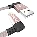 Produktbild iPhone Ladekabel Toways Lightning Kabel [Apple MFi zertifiziert] 90 Grad Winkel Stecker 0.15m Nylon USB Datenkabel für iPhone 7 / 7 Plus / 5 / iPhone 6 / iPhone SE / 6 / 6 Plus / 6s / 6s Plus / 5 / 5c / 5s, iPad Pro Air Air 2 mini2 mini3 4th Gen, iPod Nano 7th Gen, DJI Mavic Pro Drone - Rose Gold
