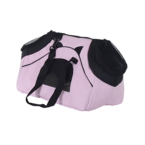 Transportin 45 x 25 x 28cm bolsa transporte plegable perros y gatos rosado