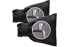 WDAFLG 2pcs Outside Tap Covers for The Winter, Large Outdoor Tap Protector Thickened Outdoor Tap Cover from Freezing Waterproof Thermal Tap Jacket - Black