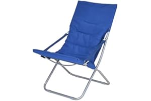 Enrico Coveri Collection Sedia Sdraio Canapone Moderna, Poltrona Imbottita con Struttura in Acciaio, Perfetta per Giardino, Terrazza E Salone (Blu)