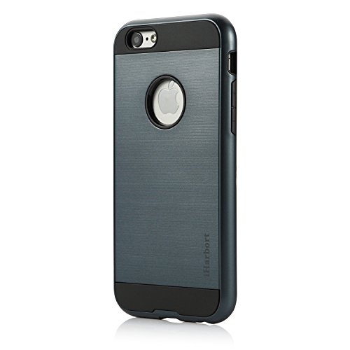 iPhone 6S Funda - iHarbort funda de iPhone 6 6S doble capa de protecci
n con cepillado acabado pl stico amortiguaci n protecci n ca da Combo
armadura defensor caso cubierta protectora para el iPhone 6 6S con
protector de pantalla 4 7 pulgadas gris