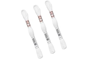MYMERCERIE Lot de 3 échevettes 10m DMC Fil retors Mat Canevas Tapisserie 100% Coton Blanc