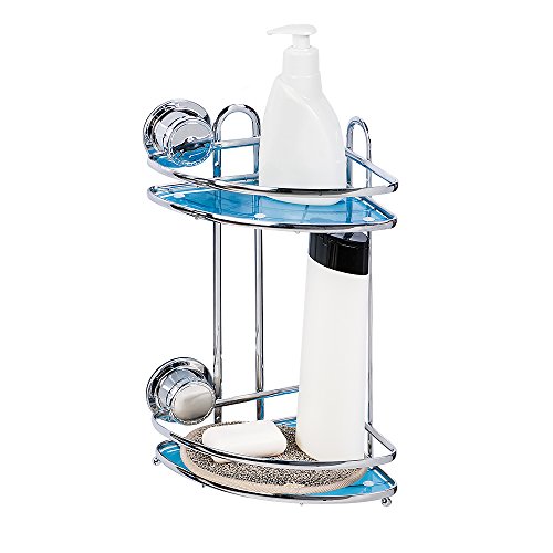 Tatkraft Vacuum Screw HARD Conrad Eckregal 2 Etagen Dusche Badewanne Rostfrei Stahl Verchromt 23X17.5X33.5 cm 2 Saugschrauben - 2