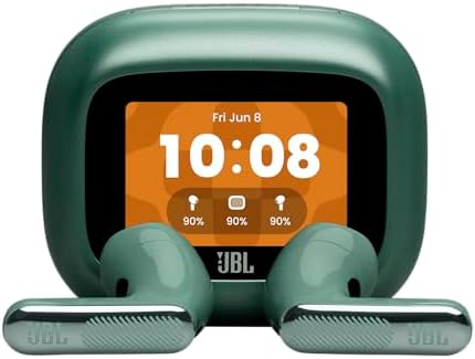JBL Live Flex 4, Auricolari Wireless con Cancellazione Adattiva del Rumore, Bluetooth, Autonomia di 50 Ore, Impermeabilità IP54, Smart Charging Case, Verde